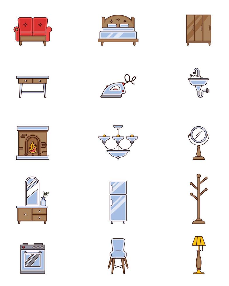 Furniture Illustration Set vector