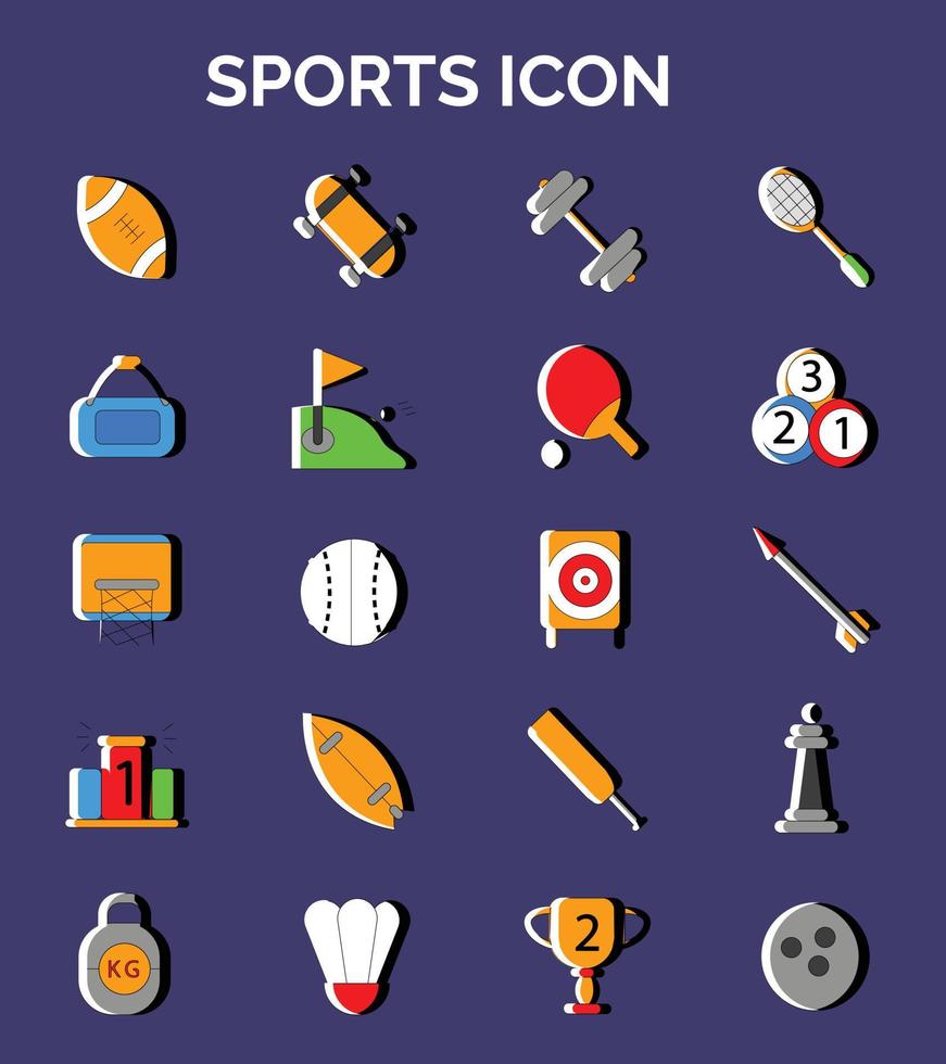 sports icon set collection vector