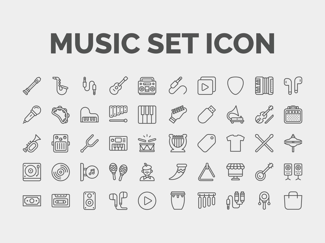 conjunto de iconos de música pro ilustración vectorial vector