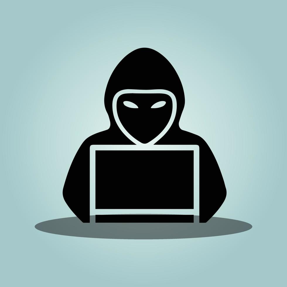 hacker using laptop Vector illustration