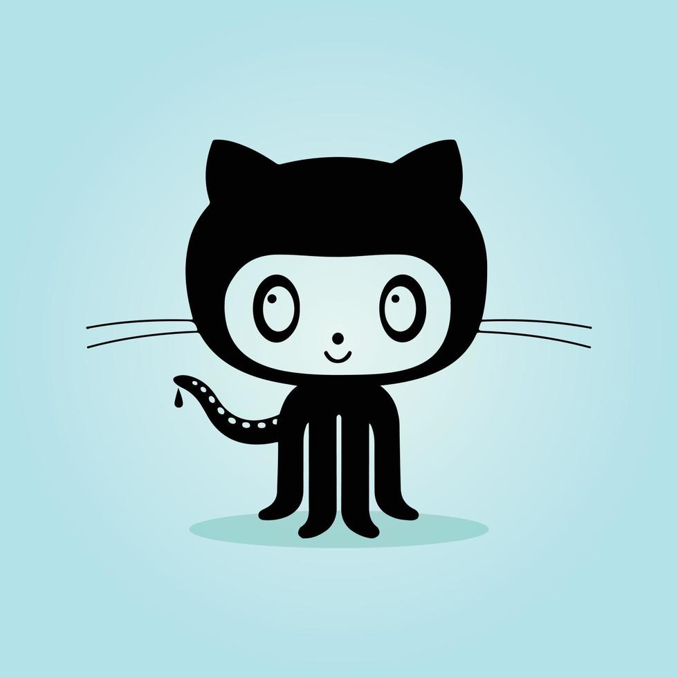 cat cartoon pro vector illustration