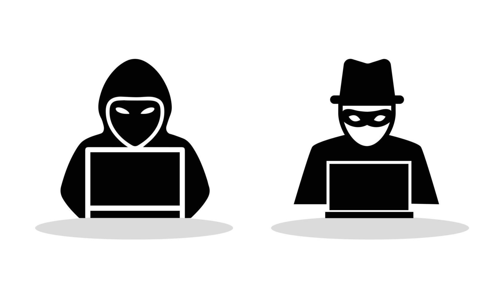 hacker man using laptop Vector pro illustration
