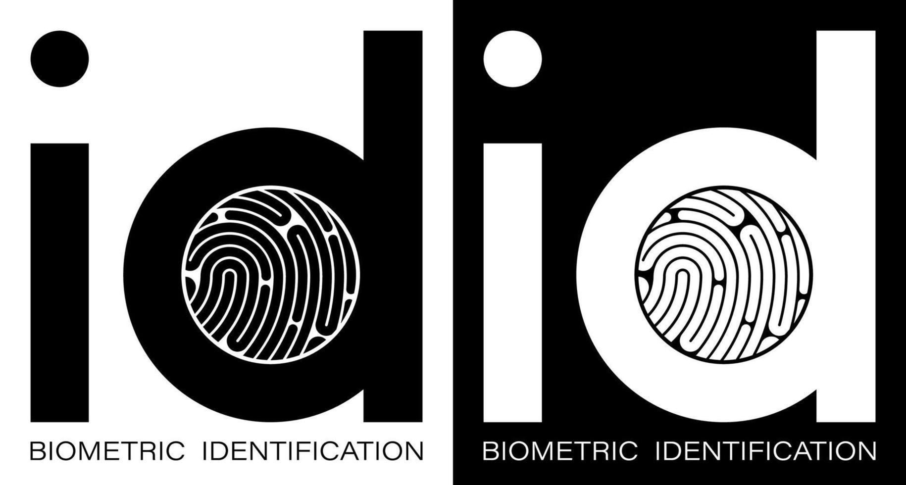 ID fingerprint icon for mobile identification apps. Biometric identification of human data. Unique pattern on finger. Search devices for scanning data. Vector