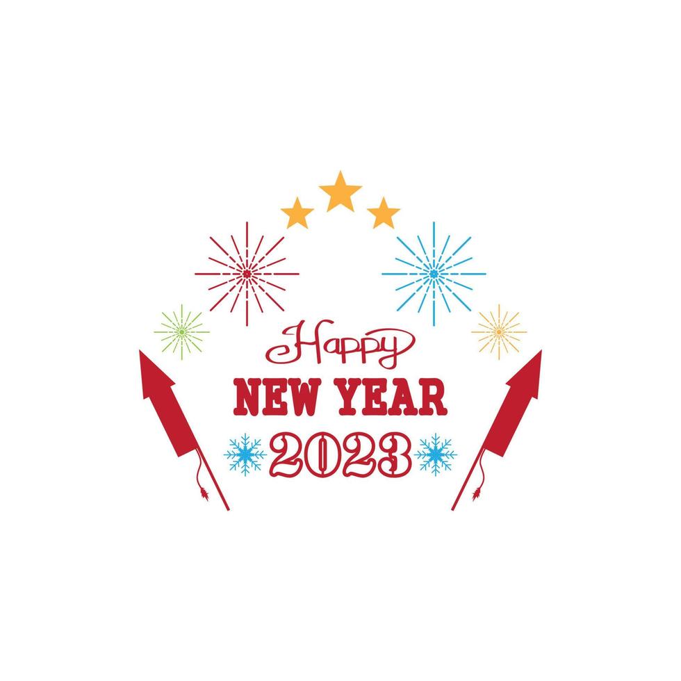 Happy New Year Logo Vector Illustration