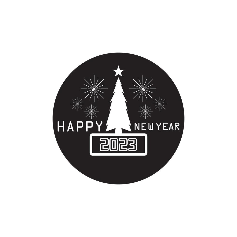 Happy New Year Logo Vector Illustration