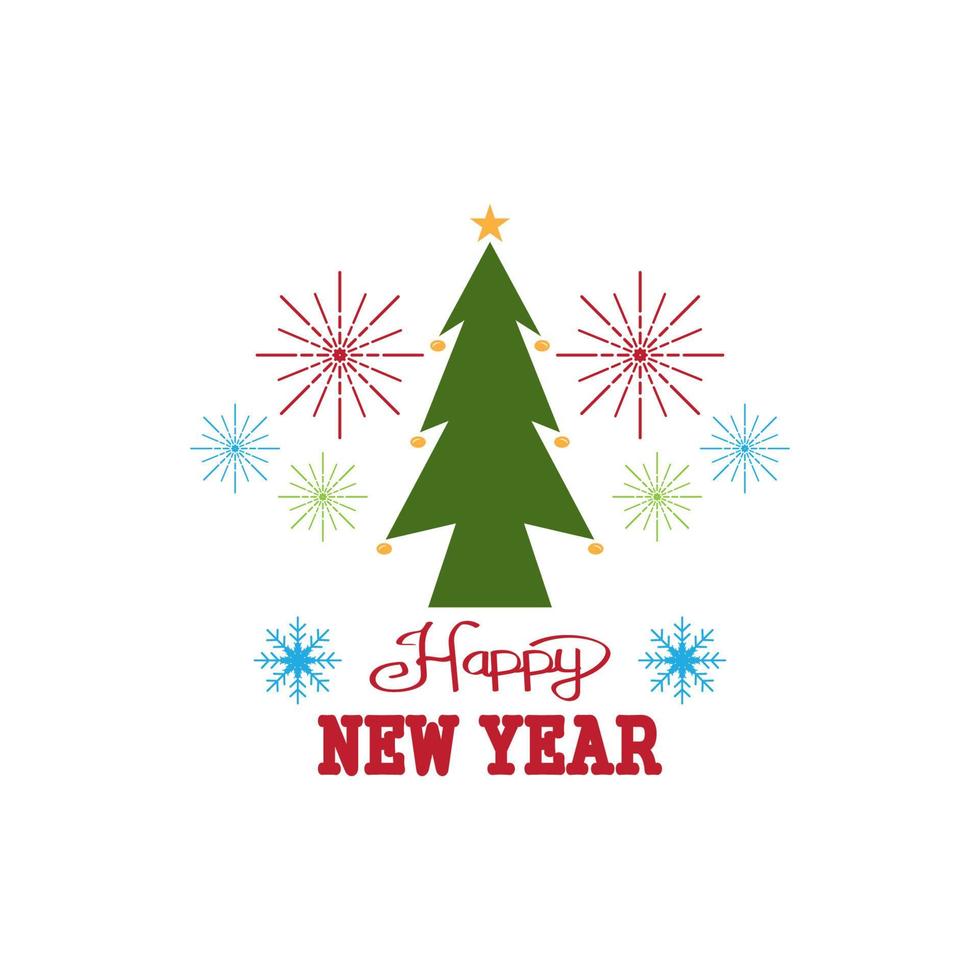 Happy New Year Logo Vector Illustration