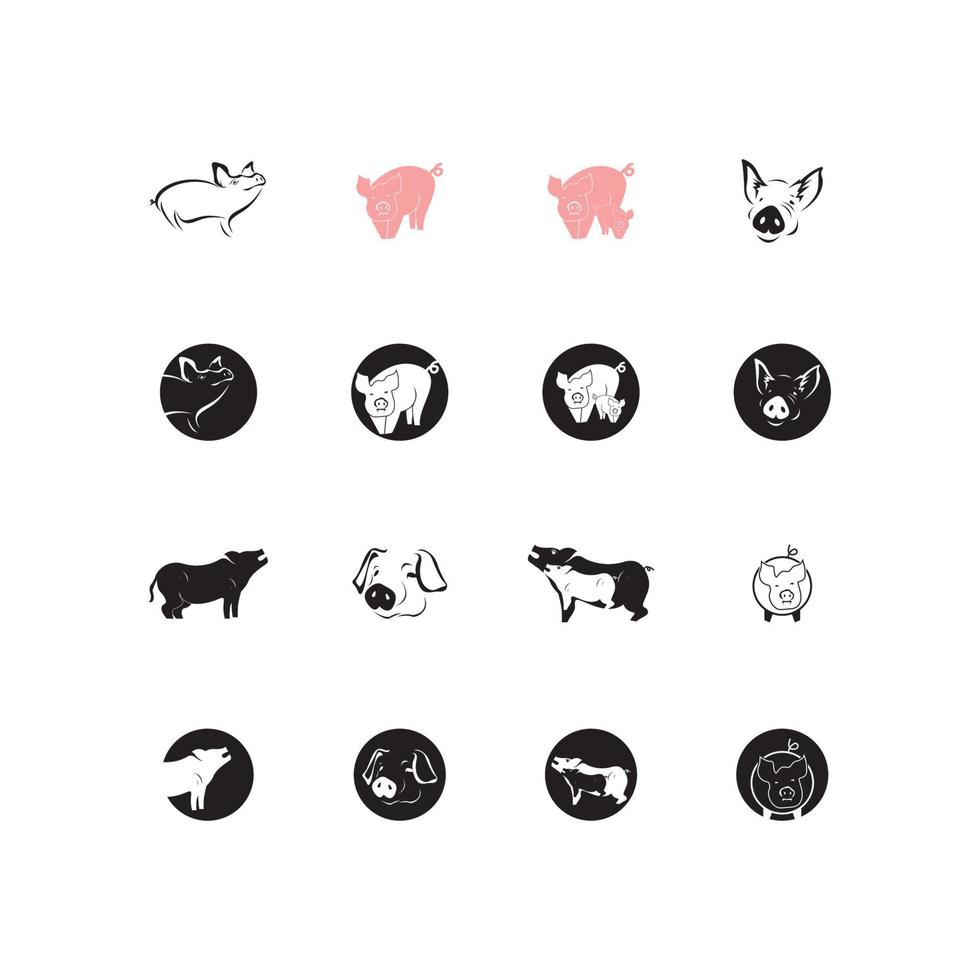 Pig Icon And Symbol Vector Illustration