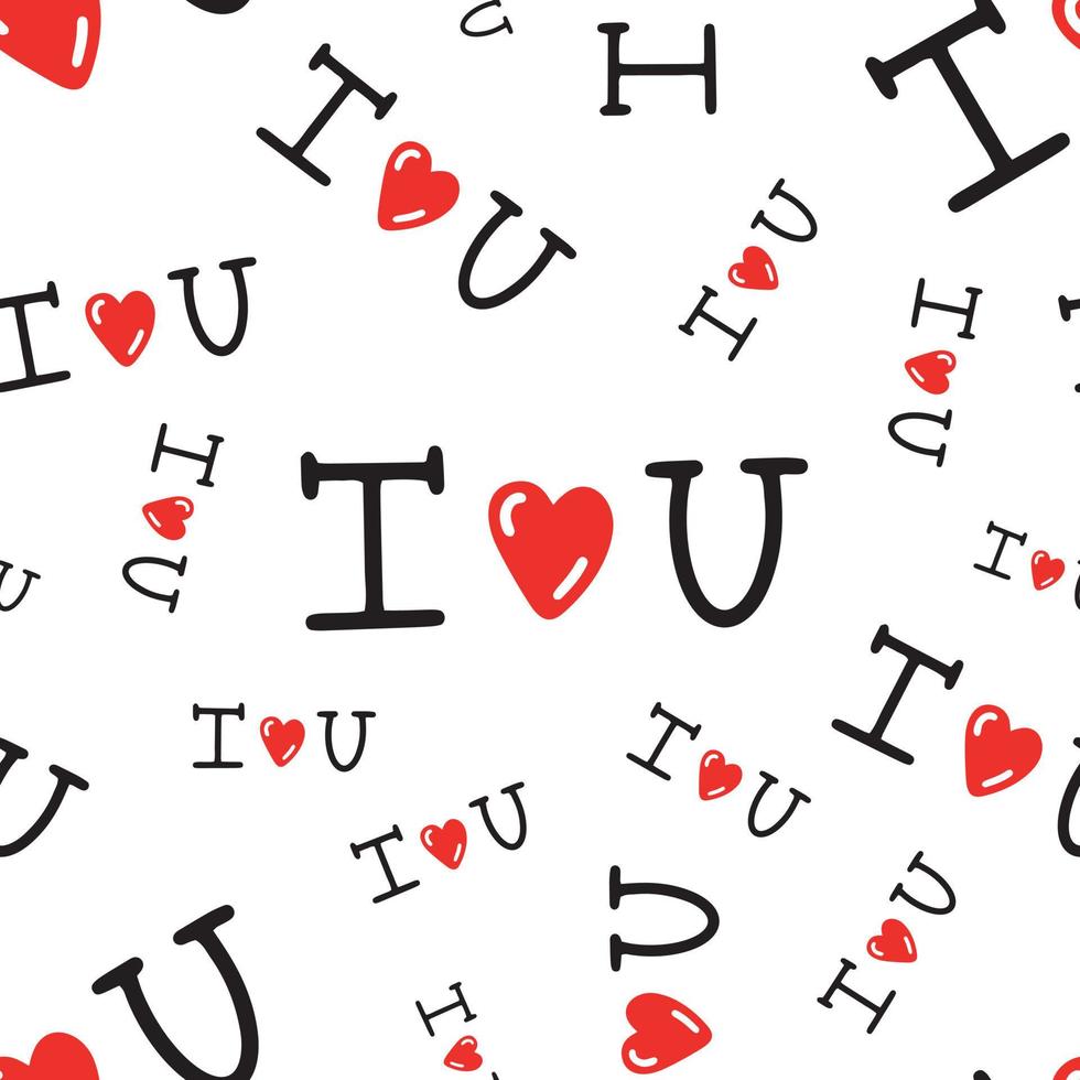 seamless pattern with inscription I love you. Vector illustration