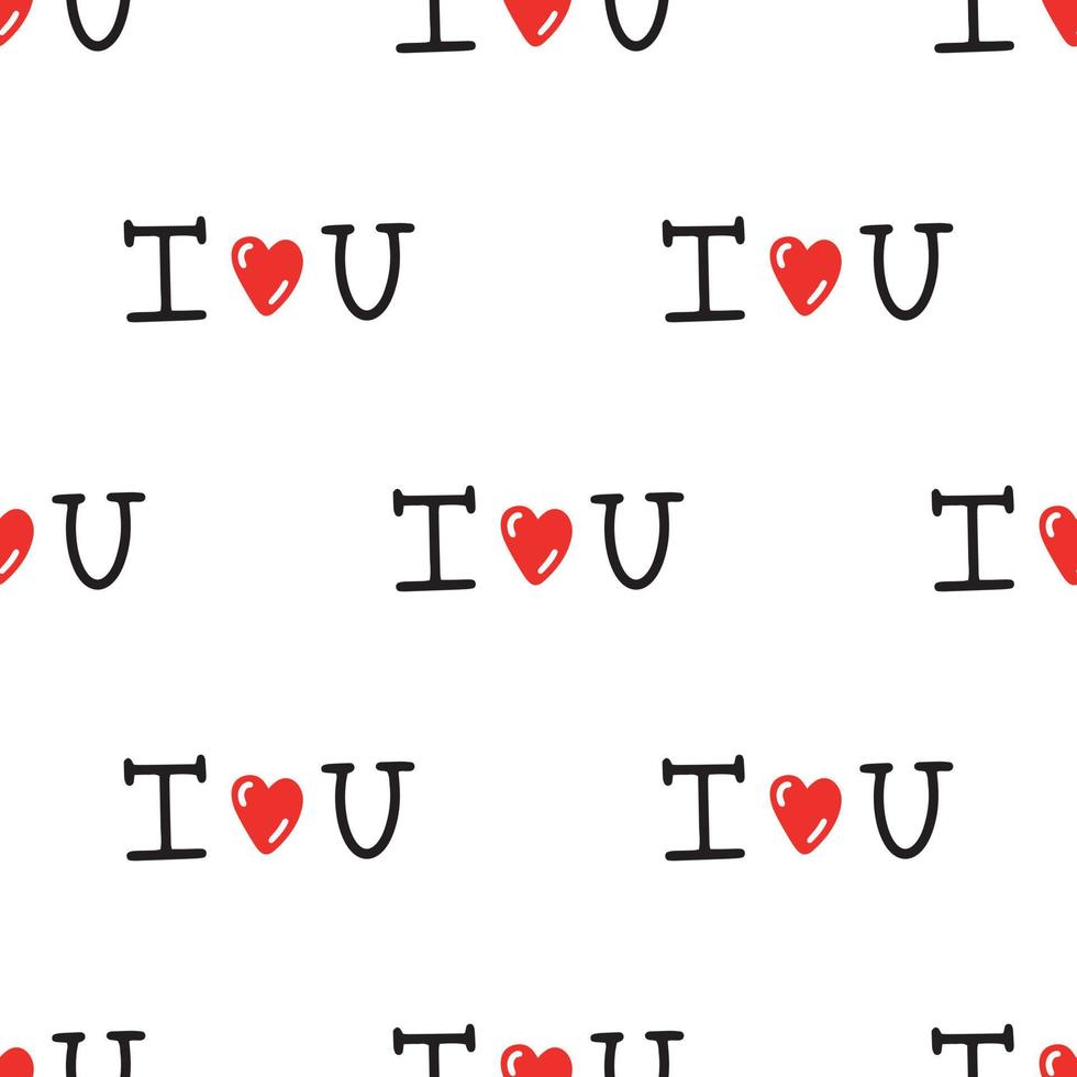 seamless pattern with inscription I love you. Vector illustration
