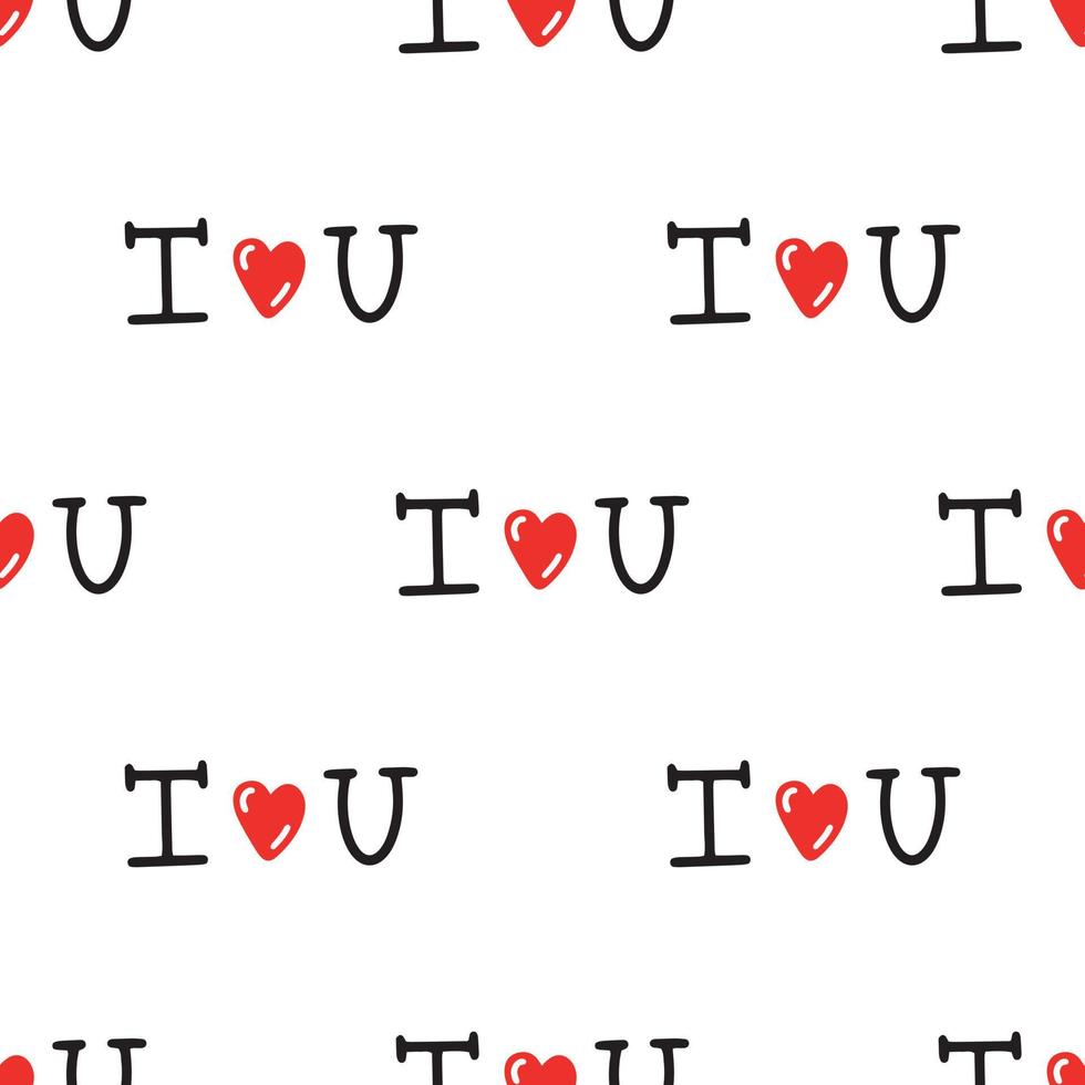 seamless pattern with inscription I love you. Vector illustration