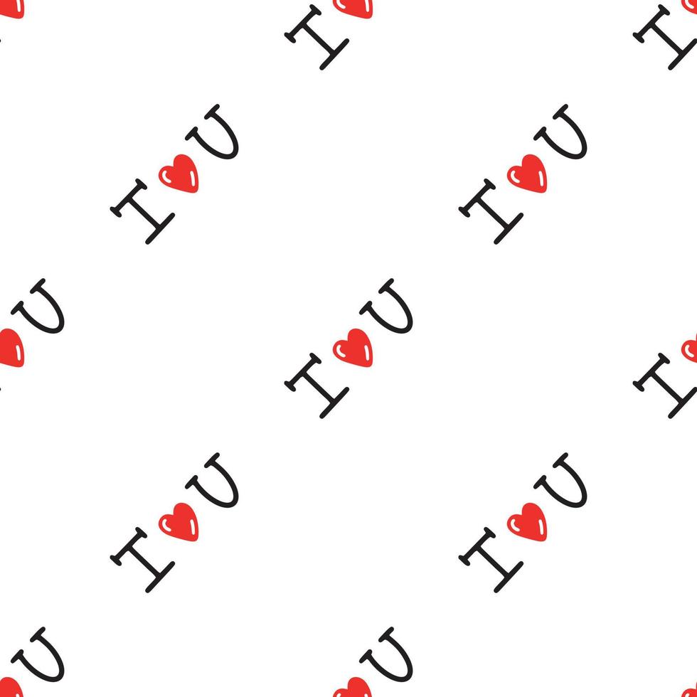seamless pattern with inscription I love you. Vector illustration