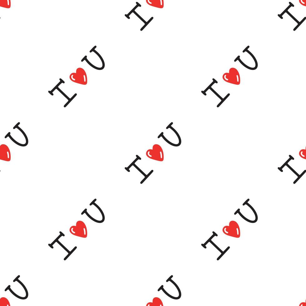 seamless pattern with inscription I love you. Vector illustration