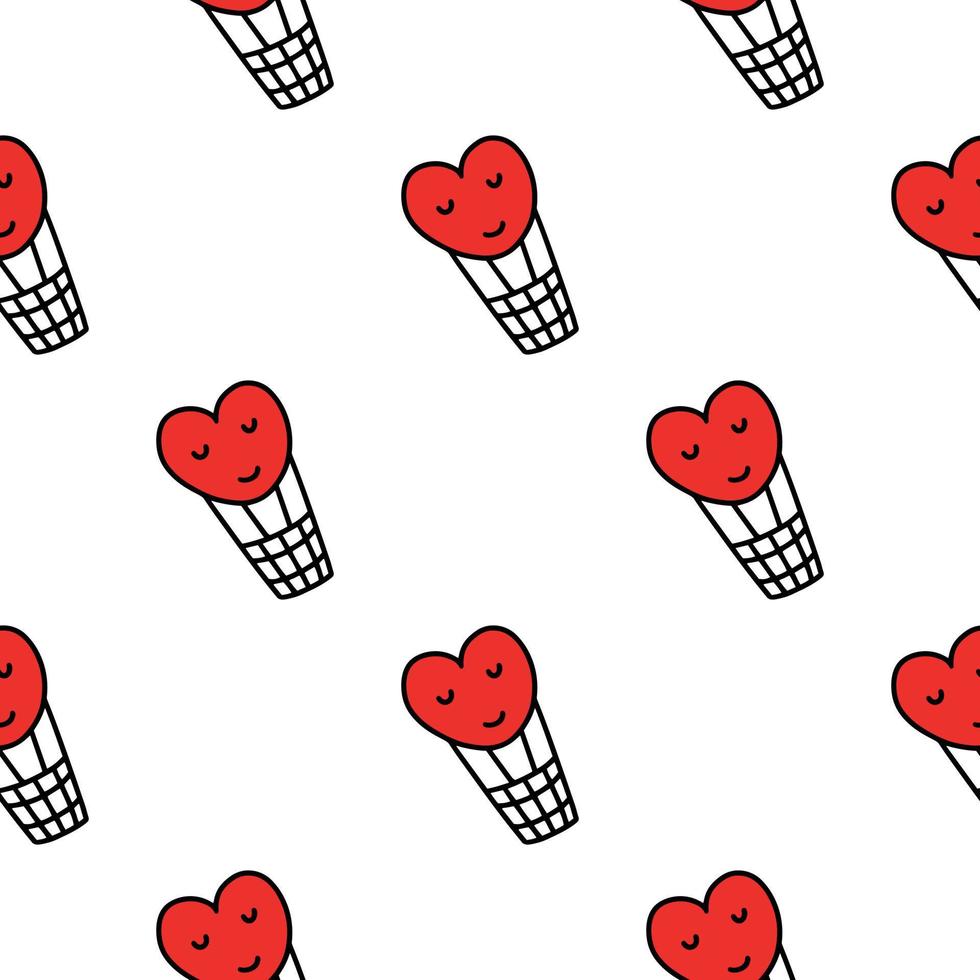 Seamless pattern with heart-shaped balloons. vector illustration