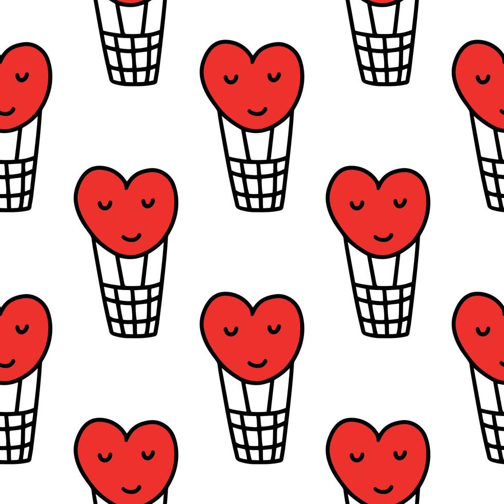 Seamless pattern with heart-shaped balloons. vector illustration