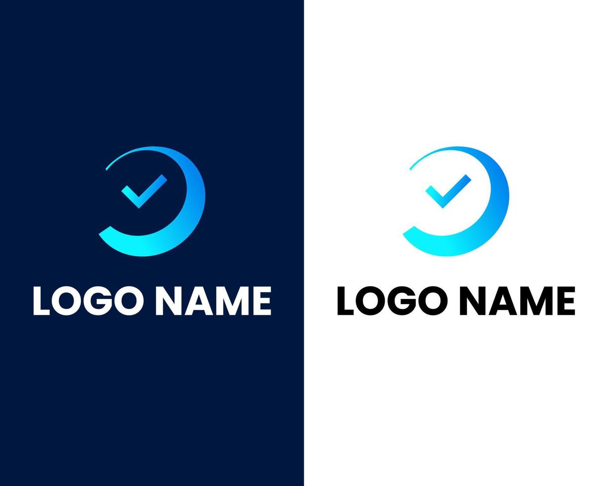 letra p con marca de verificación plantilla de diseño de logotipo moderno vector