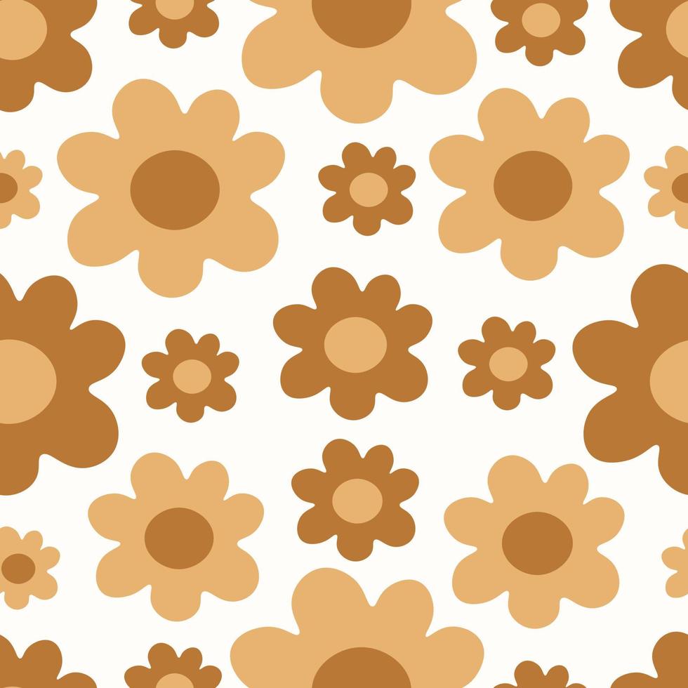 Retro floral seamless pattern in boho style vector