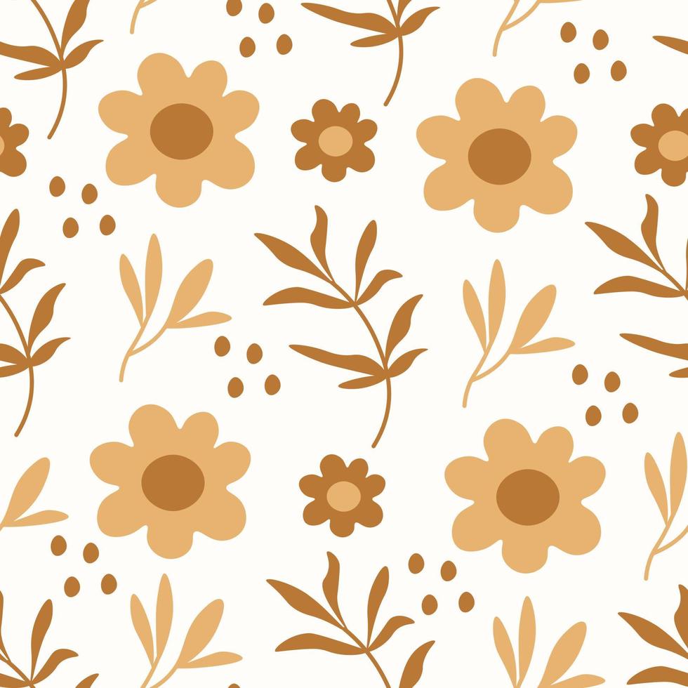 patrón transparente beige floral vintage vector