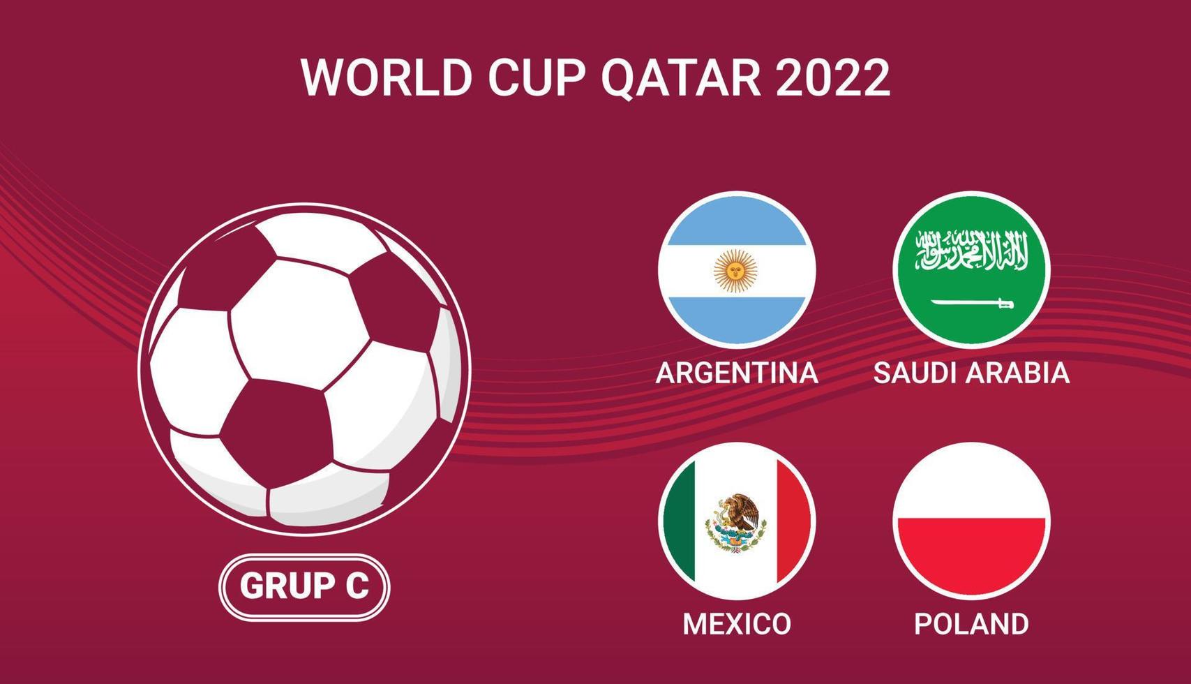 World football cup championship group stage C Background design vector