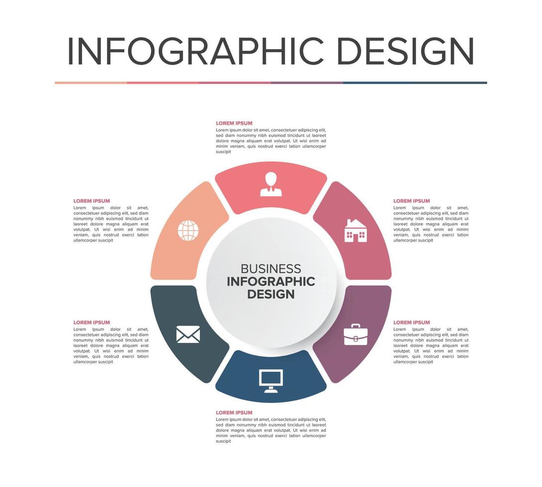 plantilla de ideas de diseño infográfico de negocios presentación elegante vector