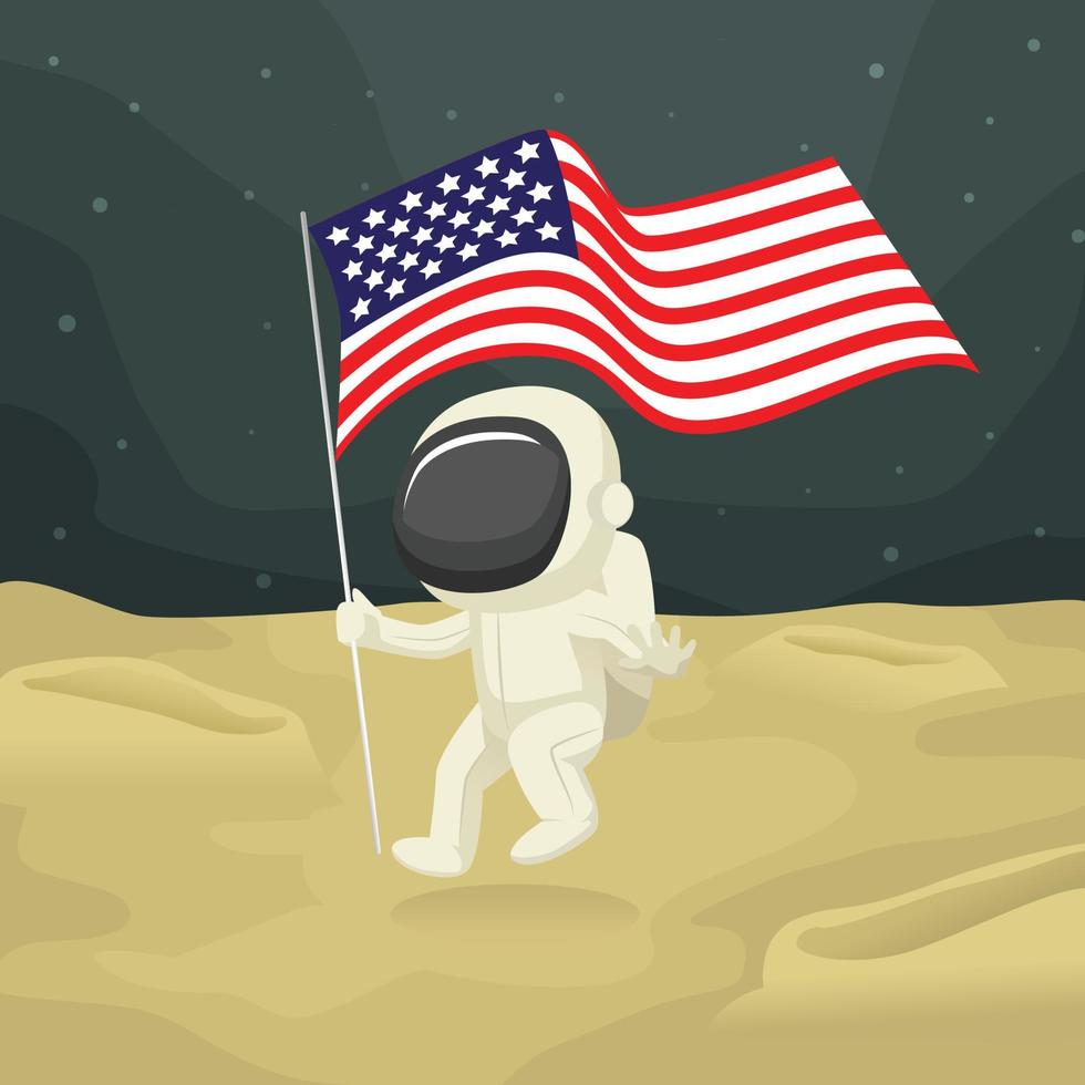 Astronaut Landing on Mars vector