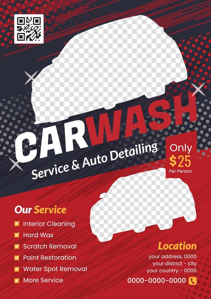 Car Wash flyer template Design vector