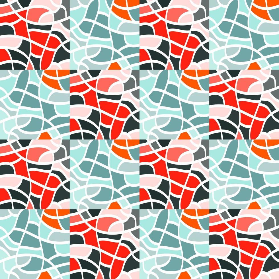 Creativef linear mosaic seamless pattern. Abstract line endless wallpaper. Vintage geometric tile ornament vector