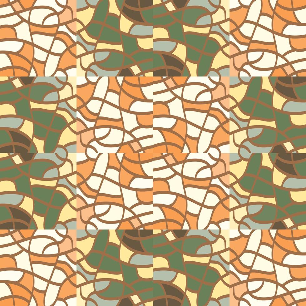 patrón sin costuras de mosaico lineal creativef. fondo de pantalla sin fin de línea abstracta. adorno de mosaico geométrico vintage. vector