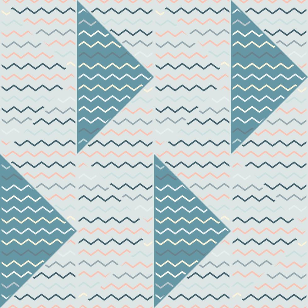 Hand drawn wavy seamless pattern. Abstract zig zag lines mosaic ornament vector