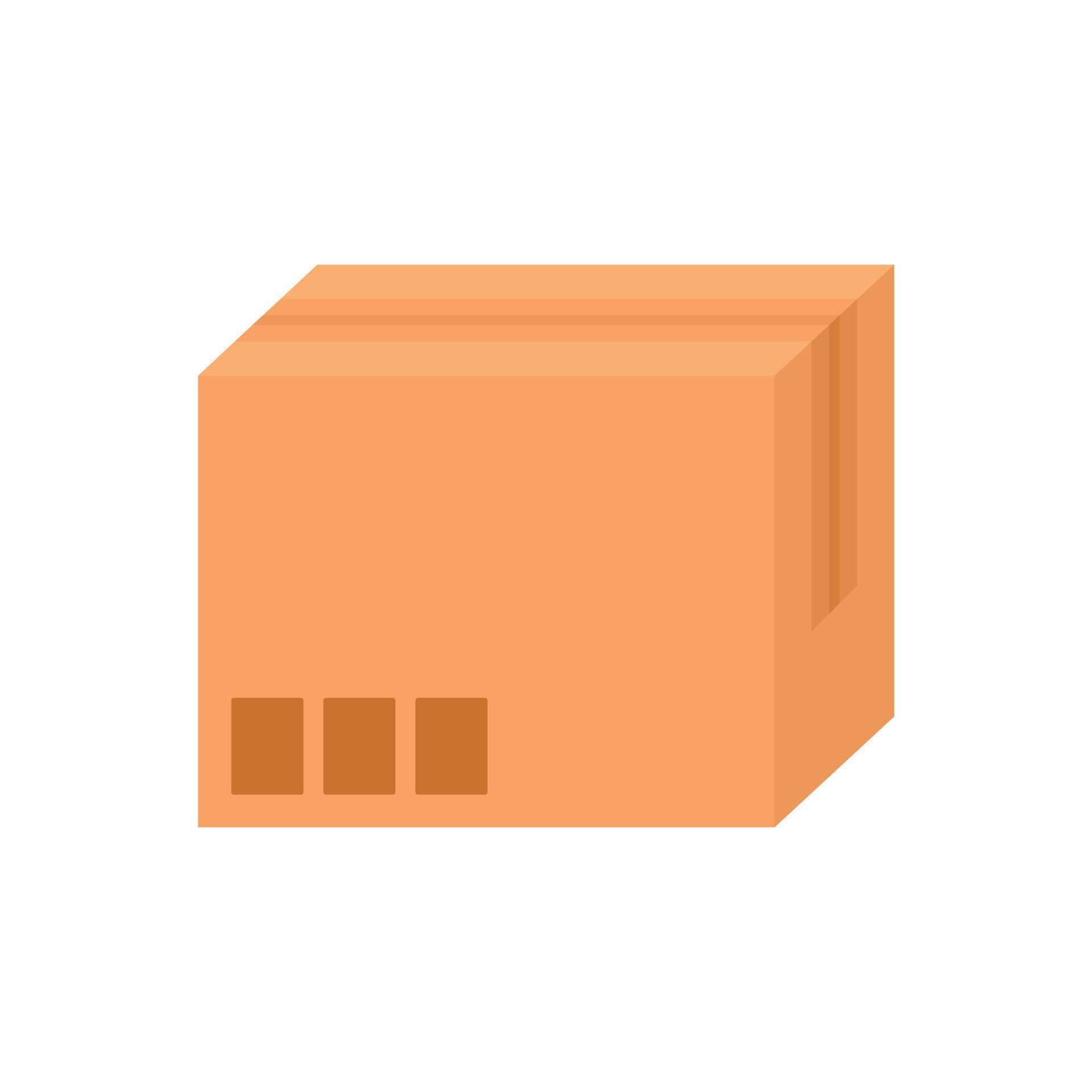 Carton box icon, flat style 14473400 Vector Art at Vecteezy