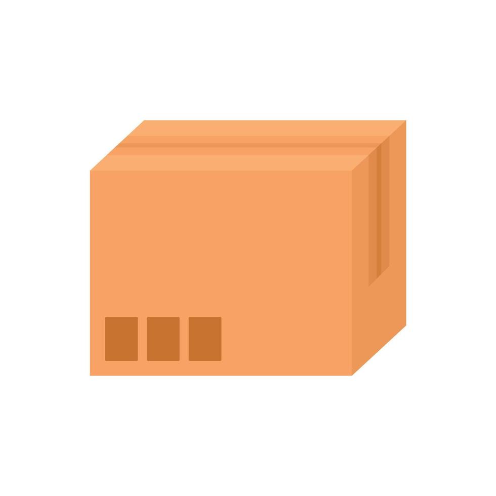 icono de caja de cartón, tipo plano vector