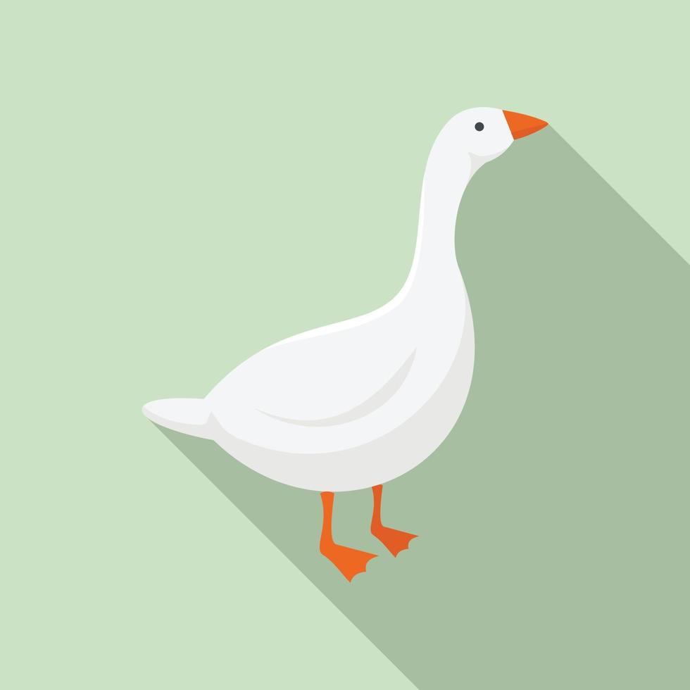 Farm goose icon, flat style vector