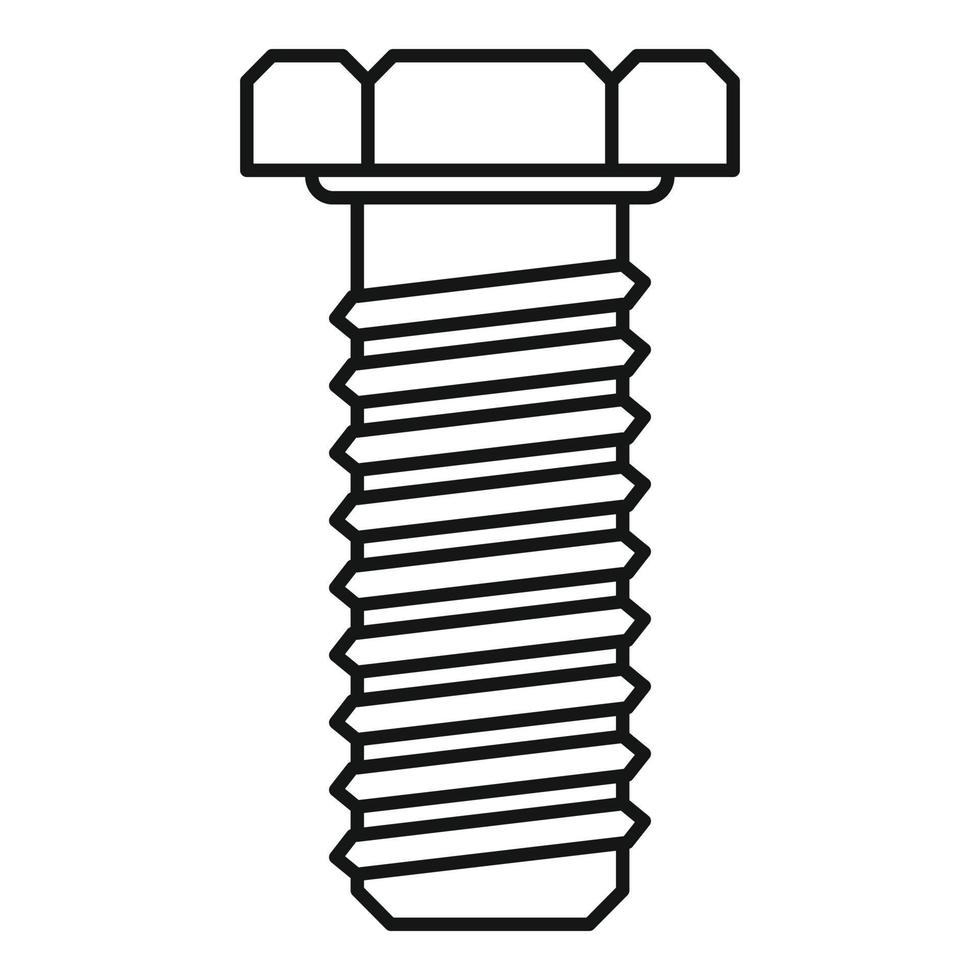 icono de perno de tornillo de carpintería, estilo de esquema vector