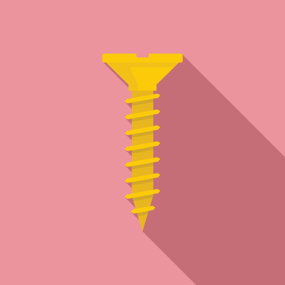 Screw-bolt head icon, flat style vector