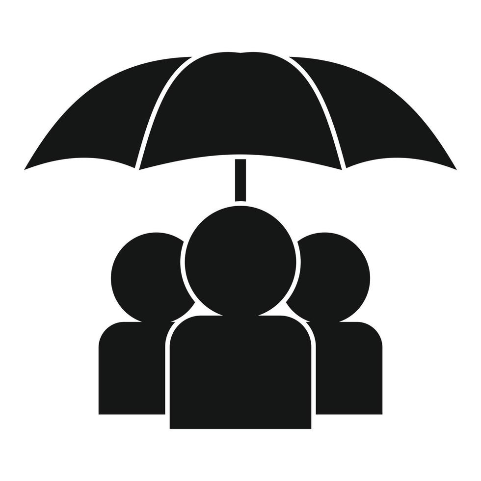 People under umbrella icon, simple style vector