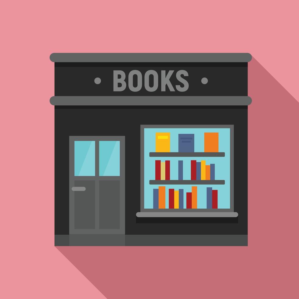 icono de la tienda de libros, tipo plano vector