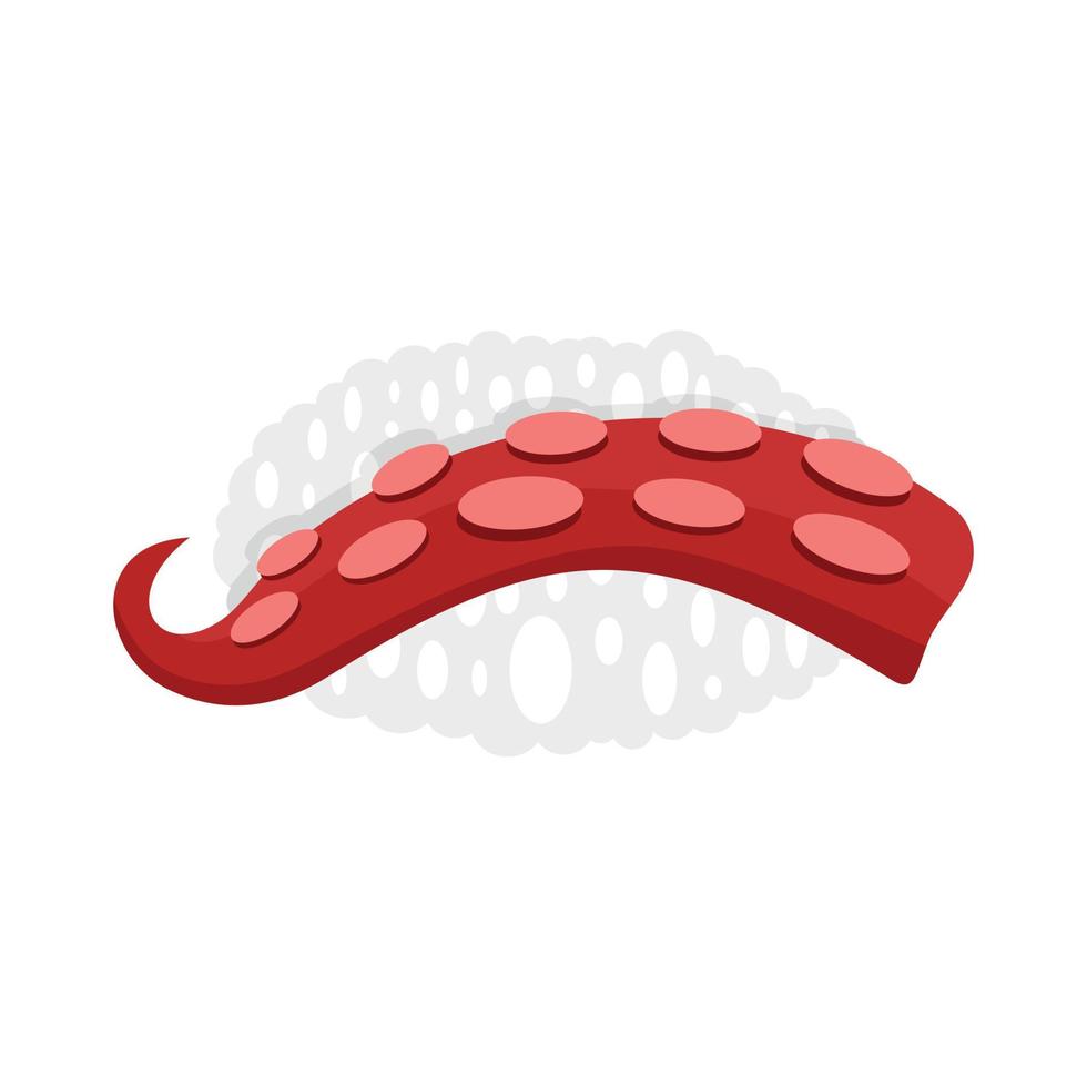 icono de sushi de pulpo, estilo plano vector