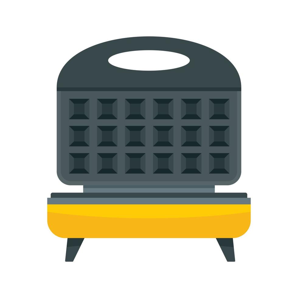 Waffle cooker icon, flat style vector