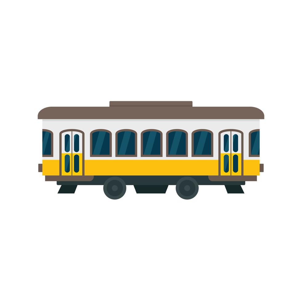 icono de tranvía antiguo de la ciudad, estilo plano vector