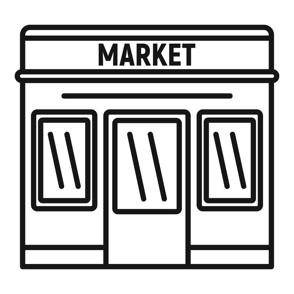 Street market icon, outline style vector