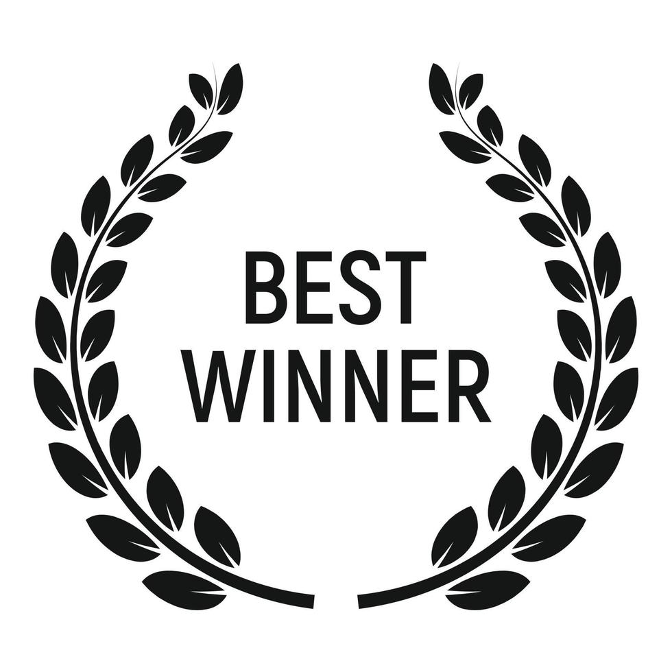 Best winner award icon, simple style vector