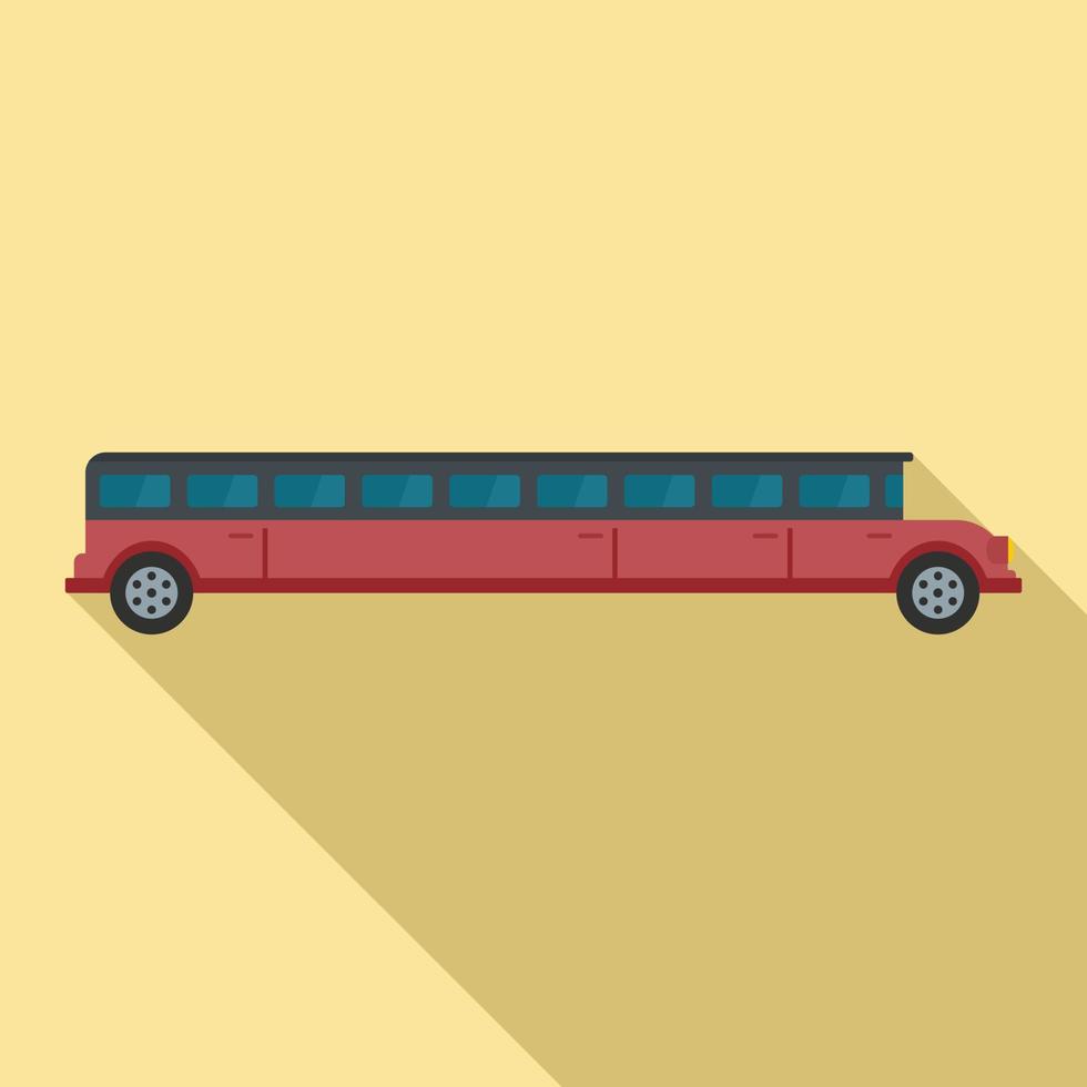Party limousine icon, flat style vector