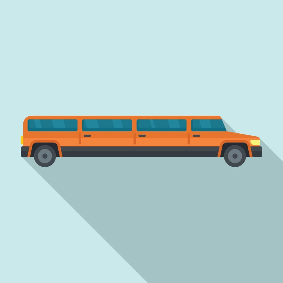 Wedding limousine icon, flat style vector