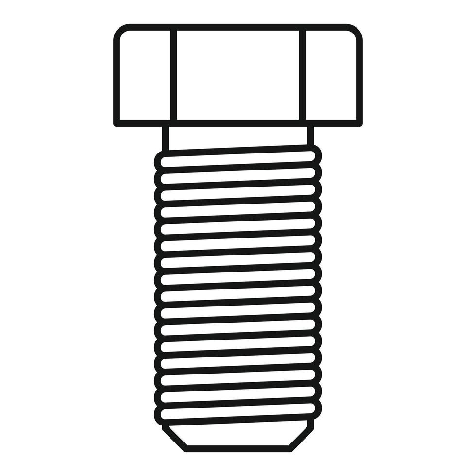 icono de clavo de tornillo, estilo de esquema vector