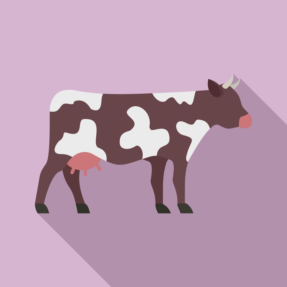 icono de vaca, estilo plano vector