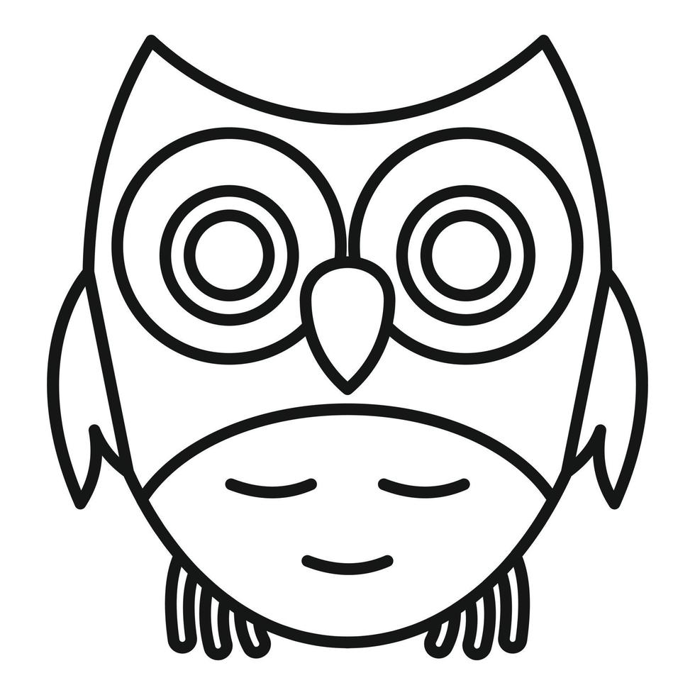 Adorable owl icon, outline style vector