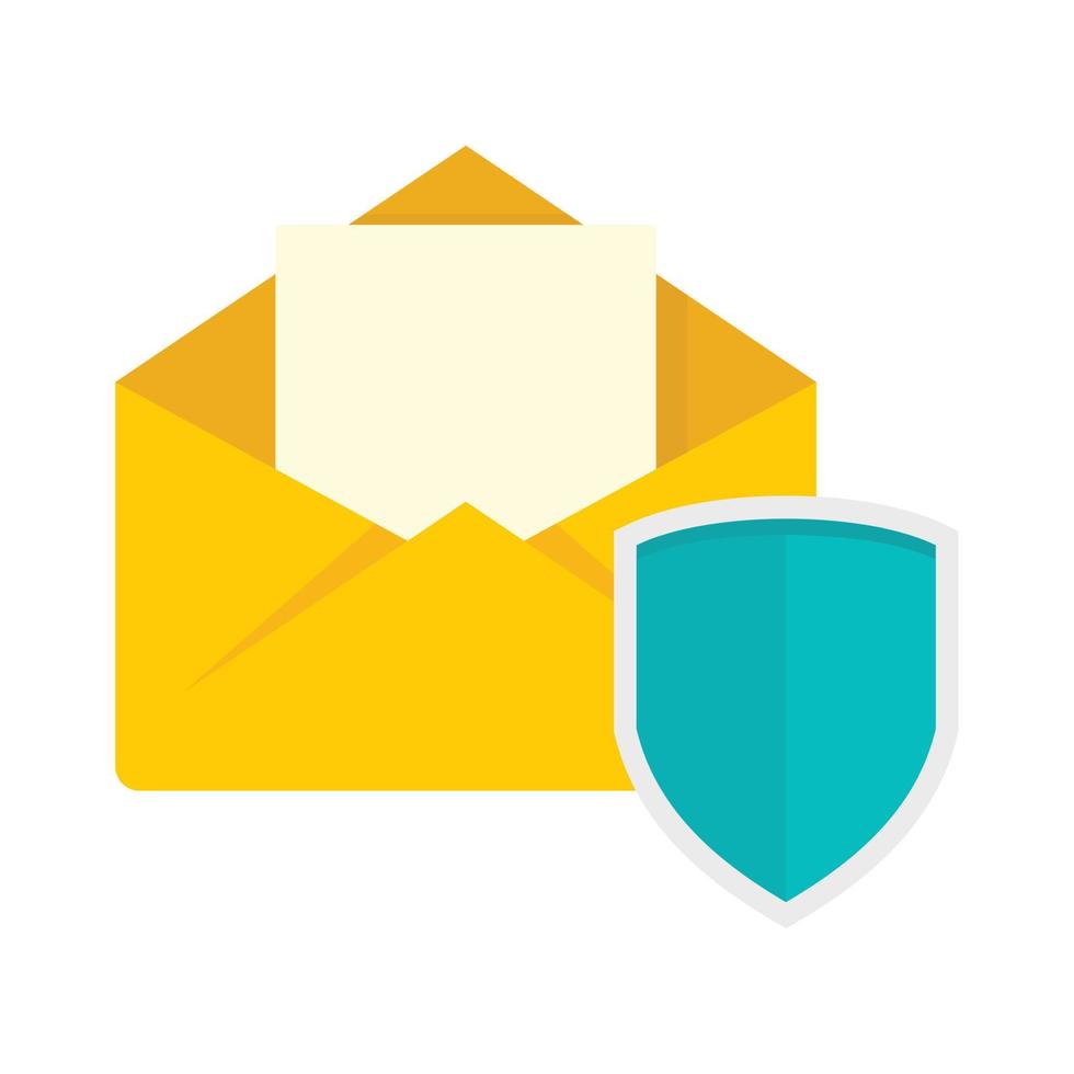 Secured mail icon, flat style vector