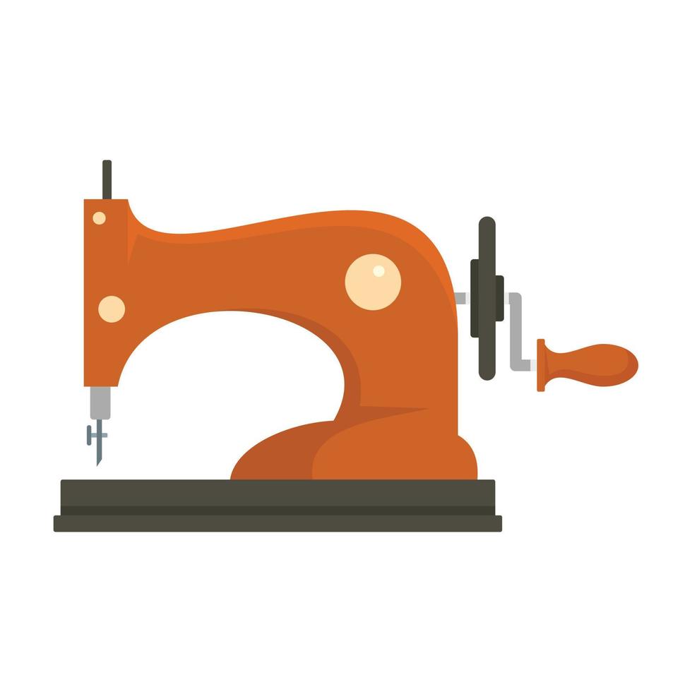 icono de máquina de coser manual, estilo plano vector