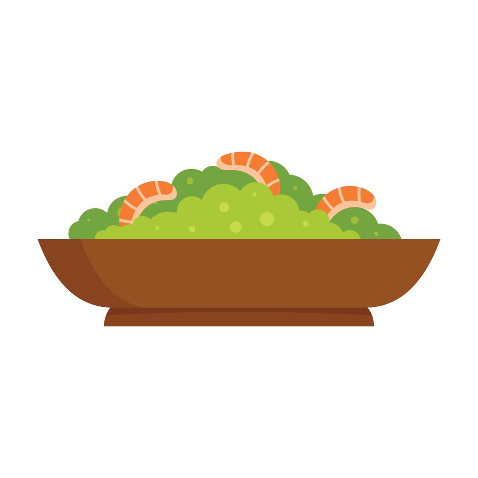 icono de camarones de cactus, tipo plano vector