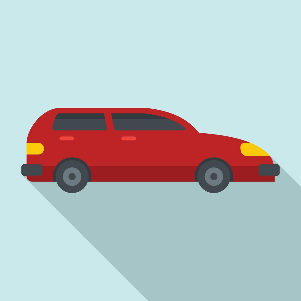 Red car icon, flat style vector