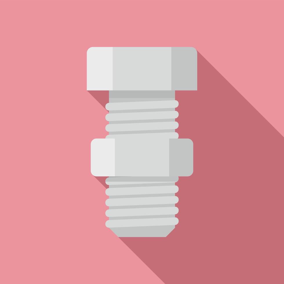 Carpentry screw bolt icon, flat style vector